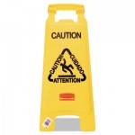 Rubbermaid Commercial FG611200YEL Multilingual "Caution" Floor Sign, Plastic, 11 x 12 x 25, Bright Yellow RCP611200YW