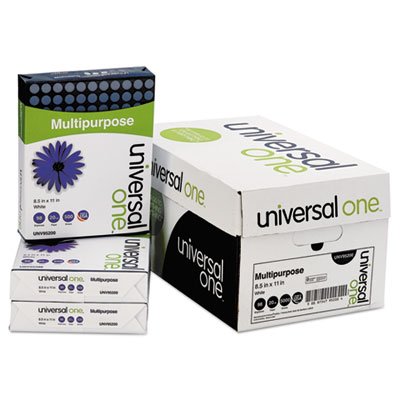UNV95200 Multipurpose Paper, 98 Brightness, 20lb, 8-1/2 x 11, Bright White, 5000 Shts/Ctn UNV95200