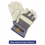 127-1935L Mustang Leather Palm Gloves, Blue/Cream, Large, 12 Pairs MPG1935L