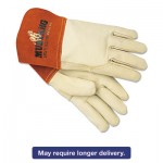 127-4950L Mustang MIG/TIG Leather Welding Gloves, White/Russet, Large, 12 Pairs MPG4950L
