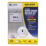 C-Line Name Badge Kits, Top Load, 4 x 3, Clear, Clip Style, 96/Box CLI95596