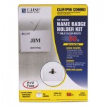 C-Line Name Badge Kits, Top Load, 3 1/2 x 2 1/4, Clear, Combo Clip/Pin, 50/Box
