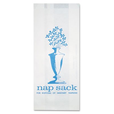 BGC 300314 Nap Sack Sanitary Disposal Bags, 4w x 2d x 9h, White, 1000/Carton BGC300314