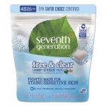 Seventh Generation Natural Laundry Detergent Packs, Powder, Unscented, 45 Packets/Pack, 8/Carton SEV22977CT