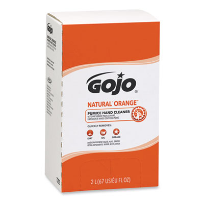 GOJO 7255-04 NATURAL ORANGE Pumice Hand Cleaner Refill, Citrus Scent, 2,000mL, 4/Carton GOJ7255