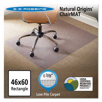 ES Robbins Natural Origins Chair Mat for Carpet, 46 x 60, Clear ESR141052
