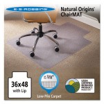 ES Robbins Natural Origins Chair Mat With Lip For Carpet, 36 x 48, Clear ESR141032