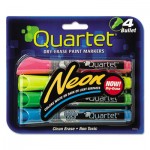 Quartet 79551-A Neon Dry Erase Marker Set, Broad Bullet Tip, Assorted Colors, 4/Set QRT79551