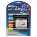EXPO Neon Windows Dry Erase Marker, Broad Bullet Tip, Assorted Colors, 5/Pack SAN1752226