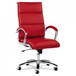 ALENR4139 Neratoli Series High-Back Swivel/Tilt Chair, Red Soft Leather, Chrome Frame ALENR4139