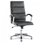 ALENR4119 Neratoli Series High-Back Swivel/Tilt Chair, Black Soft Leather, Chrome Frame ALENR4119