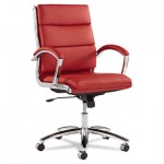 ALENR4239 Neratoli Series Mid-Back Swivel/Tilt Chair, Red Soft Leather, Chrome Frame ALENR4239