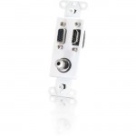 C2G NEW!! Decorative HDMI, HD15 VGA, 3.5mm Wall Plate Insert White 41031