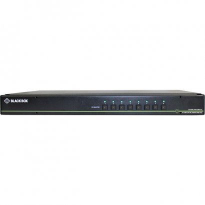 Black Box NIAP 3.0 Secure 8-Port Dual-Head DVI-I KVM Switch, CAC SS8P-DH-DVI-UCAC