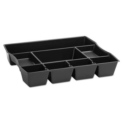 Rubbermaid Nine-Compartment Deep Drawer Organizer, Plastic, 14 7/8 x 11 7/8 x 2 1/2, Black RUB21864