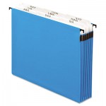 Pendaflex Nine-Section Hanging Folder, 5 1/4", Tabs and Labels, 1/3 Tab, Letter, Blue PFX59225