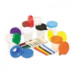 Creativity Street No-Spill Cups & Coordinating Brushes, Assorted Colors, 10/Set CKC5104
