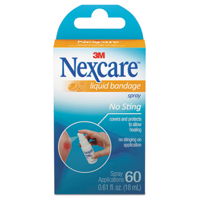 3M Nexcare LBS118-03 No-Sting Liquid Bandage Spray, 0.61oz MMMLBS11803