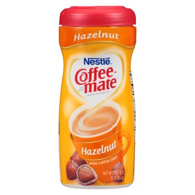 Coffee-mate 12345 Non-Dairy Powdered Creamer, Hazelnut, 15 oz Canister, 12/Carton NES12345CT