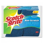 Scotch-Brite 526-5 Non-Scratch Multi-Purpose Scrub Sponge, 4 2/5 x 2 3/5, Blue, 6/Pack