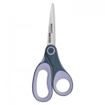 Westcott Non-Stick Titanium Bonded Scissors, 8" Long, 3.25" Cut Length, Gray/Purple Straight Handle ACM14910