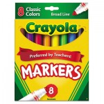 Crayola 587708 Non-Washable Marker, Broad Bullet Tip, Assorted Colors, 8/Pack CYO587708