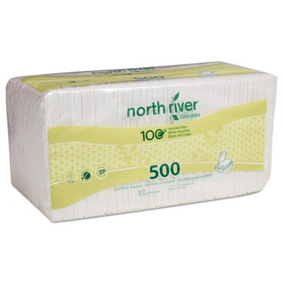 North River Luncheon Napkins, 1 Ply, 11 1/4 x 12 1/2, White, 500/Pk, 6000/Crtn CSD2059