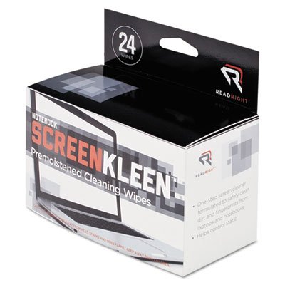 Read Right Notebook ScreenKleen Pads, Cloth, 5 x 4 3/8, White, 24/Box REARR1217