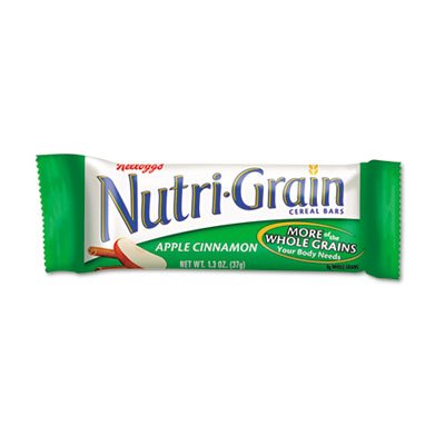Kellogg's Nutri-Grain Cereal Bars, Apple-Cinnamon, Indv Wrapped 1.3oz Bar, 16/Box KEB35645