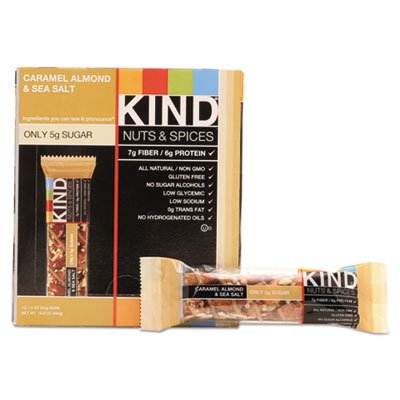 KIND Nuts and Spices Bar, Caramel Almond and Sea Salt, 1.4 oz Bar, 12/Box KND18533