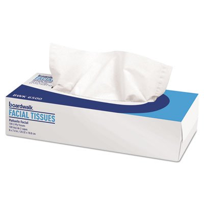 BWK 6500 Office Packs Facial Tissue, Flat Box, 100 Sheets/Box, 30 Boxes/Carton BWK6500