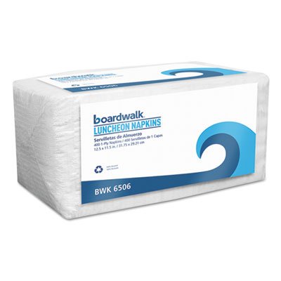 BWK6506CT Office Packs Lunch Napkins, 1-Ply, 12 1/2 x 11 1/2, White, 2400/Carton BWK6506CT