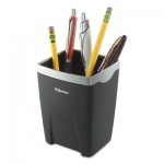 Fellowes "8032301" Office Suites Divided Pencil Cup, Plastic, 3 1/16 x 3 1/16 x 4 1/4, Black