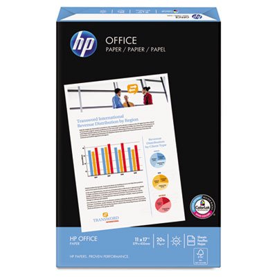 HP Office Ultra-White Paper, 92 Bright, 20lb, 11 x 17, 500/Ream HEW172000