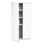 Iceberg OfficeWorks Resin Storage Cabinet, 33w x 18d x 66h, Platinum ICE92553