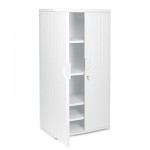 Iceberg OfficeWorks Resin Storage Cabinet, 36w x 22d x 72h, Platinum ICE92573