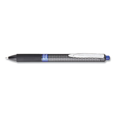 Pentel Oh! Gel Retractable Gel Pen, Medium 0.7mm, Blue Ink, Black Barrel, Dozen PENK497C