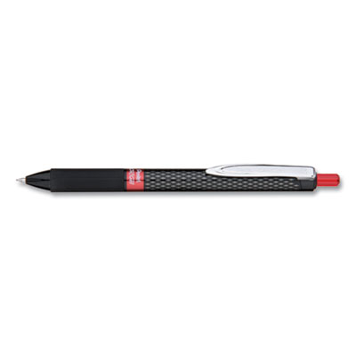 Pentel Oh! Gel Retractable Gel Pen, Medium 0.7mm, Red Ink, Black Barrel, Dozen PENK497B