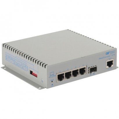 Omnitron Systems OmniConverter G/M, 1xSFP + 4xRJ-45, AC Powered Extended Temp 2839-0-14-1Z