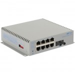 Omnitron Systems OmniConverter G/Sx, 1xMM ST + 8xRJ-45, AC Powered Commercial Temp 2860-0-18-1