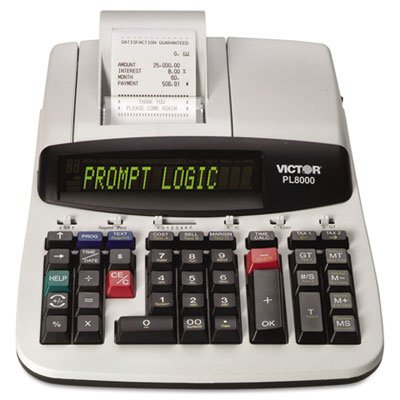 Victor One-Color Prompt Logic Printing Calculator, Black Print, 8 Lines/Sec VCTPL8000