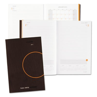 At-A-Glance One-Day-Per-Page Planning Notebook, 6 x 9, Dark Gray/Orange, 2016 AAG70620130