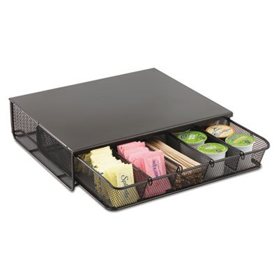 One Drawer Hospitality Organizer, 5 Compartments, 12 1/2 x 11 1/4 x 3 1/4, Bk SAF3274BL