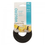 VELCRO Brand ONE-WRAP Pre-Cut Thin Ties, 0.5" x 8", Black, 50/Pack VEK95172