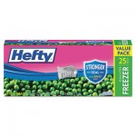 Hefty One Zip Slider Bags, Freezer, 1gal, 2.5 mil, Clear, 25/Box RFPR82425