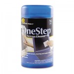 Read Right OneStep CRT Screen Cleaner Wet Wipes, Cloth, 5 1/4 x 5 3/4, 75/Tub REARR1409