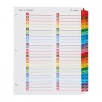 Cardinal OneStep Printable Table of Contents and Dividers - Double Column, 52-Tab, 1 to 52, 11 x 8.5, White