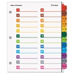 Cardinal OneStep Printable Table of Contents and Dividers - Double Column, 24-Tab, 1 to 24, 11 x 8.5, White
