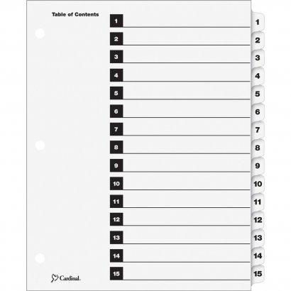 Cardinal OneStep Printable Table of Contents Dividers 61513CB