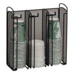 Onyx Breakroom Organizers, 3Compartments, 12.75x4.5x13.25, Steel Mesh, Black SAF3292BL